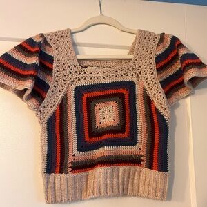 NWT Sea New York short sleeve crochet sweater